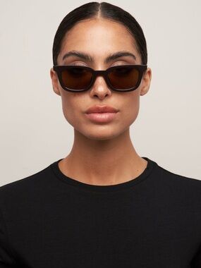 Otra Eyewear Nia Dark Chocolate Brown Wayfarer Plastic Frame Sunglasses
